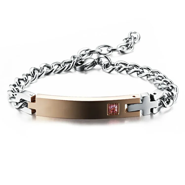 Marlary Engraveable Stainless Steel Couple Lover Bracelets