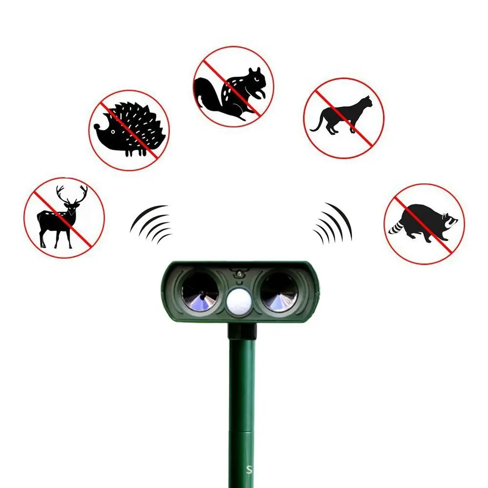 Dog Repellent Ultrasonic, Outdoor Solar Powered and Weatherproof Ultrasonic animal /Pest Repeller with PIR Sensor#QC-03