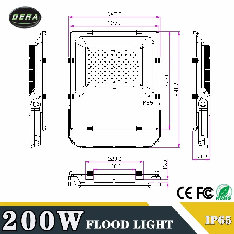200w LED Flood Light slim Waterproof IP65 Floodlight Landscape LED outdoor lighting Lamp Warm/Cold White CE Rohs FCC 200watt
