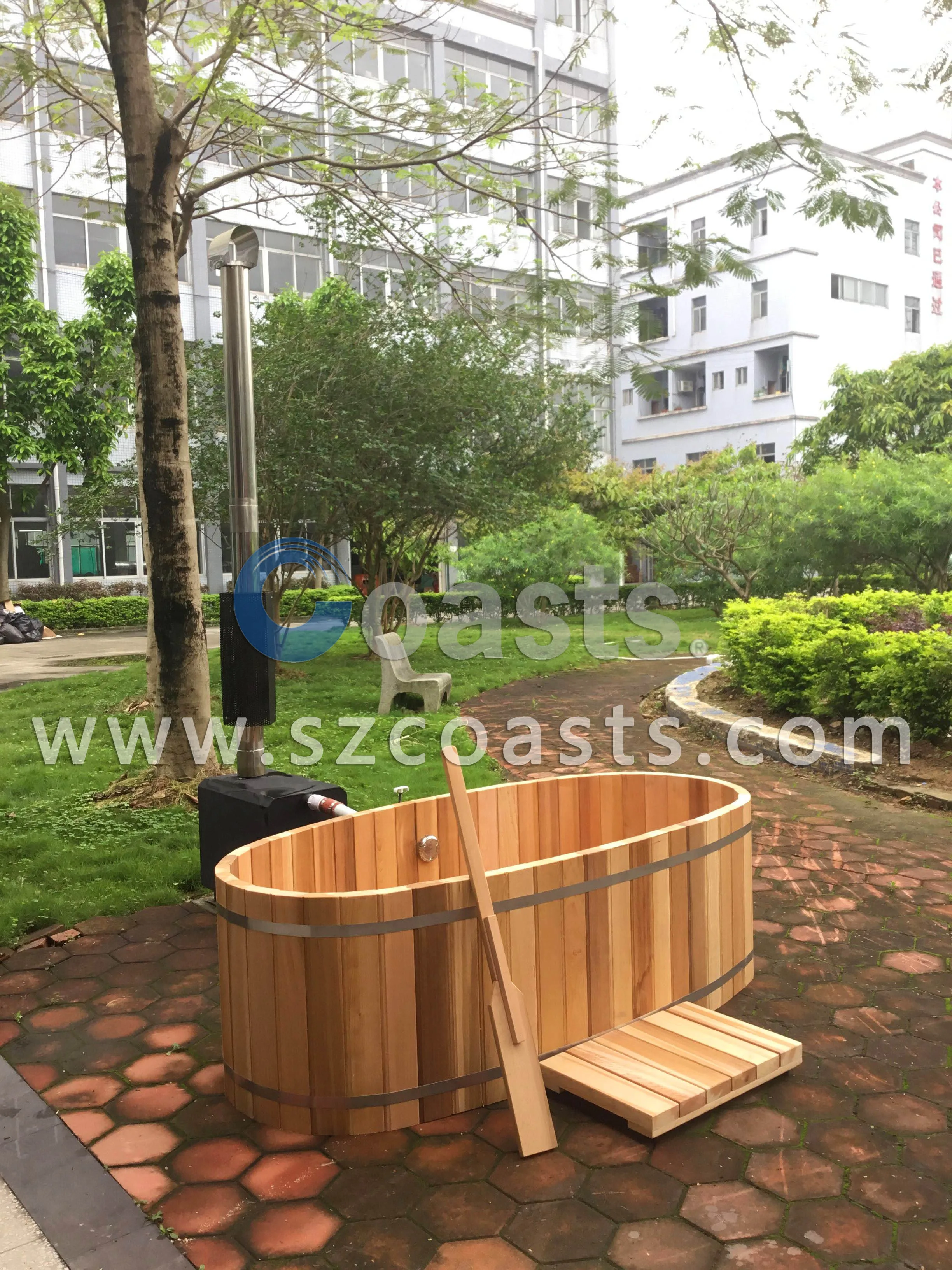 Factory direct sale red cedar wood outdoor hot tub for bath