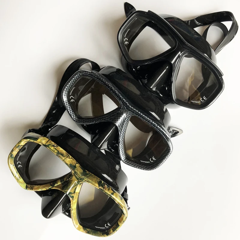 
Professional Custom SCUBA Mask Soft Silicone Frame Plastic Freediving Snorkel Mask With Dive Mask Case 