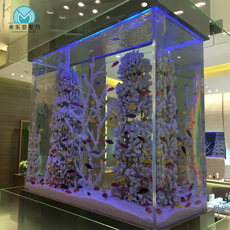 High quality salt water aquarium fish tank big acrylic shallow used large aquariums for sale