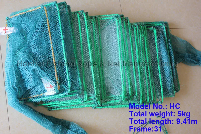 Factory Crab traps for mud crab lobster trap with Len. 9.41m 31 sections 38 cmx 23cm  Net 1.8cm Str. mesh