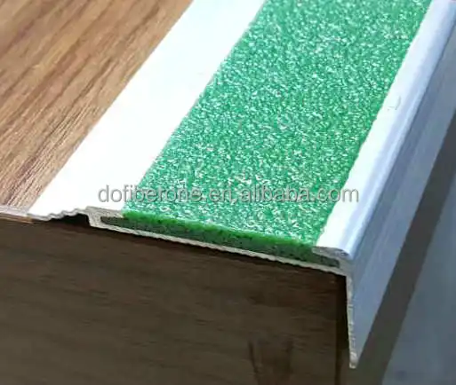 anti skid carborundum and rubber insert aluminum stair nosing
