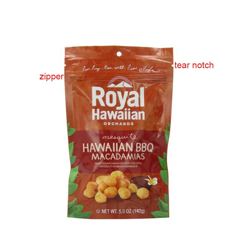 customized plastic bags with own logo packaging for nut