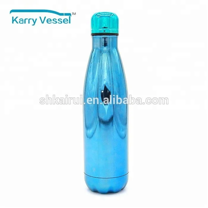 500ml /750ml/1000ml custom logo color double wall stainless steel thermal vacuum cola shape sport water bottle