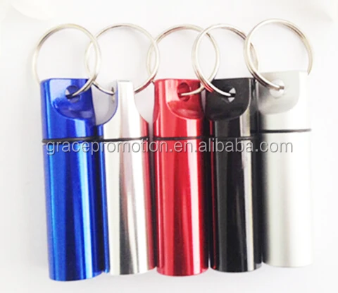 Лидер продаж, алюминиевая коробка для таблеток с брелоком, дизайн под заказ