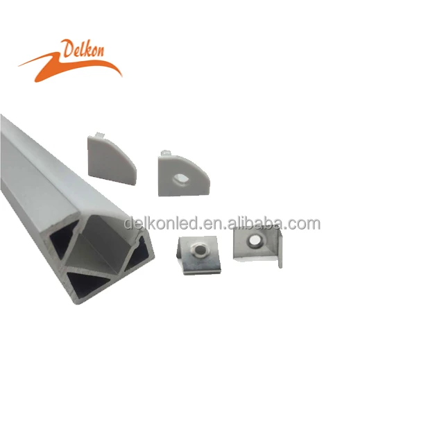 45 Degree Corner Led Aluminum Profile Extrusion Led Strip Profile with PC Cover