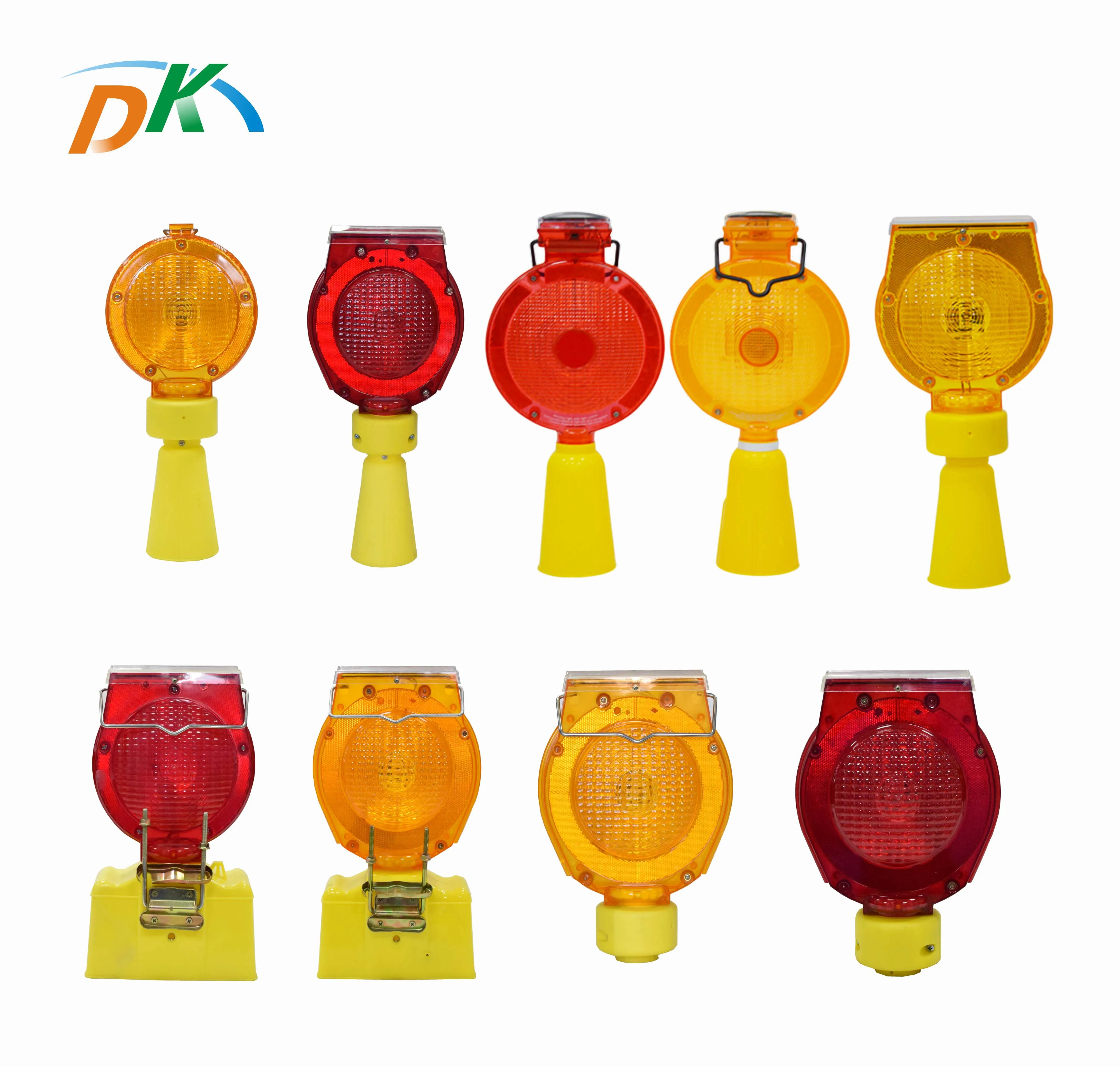  DK PS Material Solar Warning Light Road Safety Traffic Barricade Lamp Red Yellow Blue CN;GUA 50-60 Times/min >500M 0.5W Deke