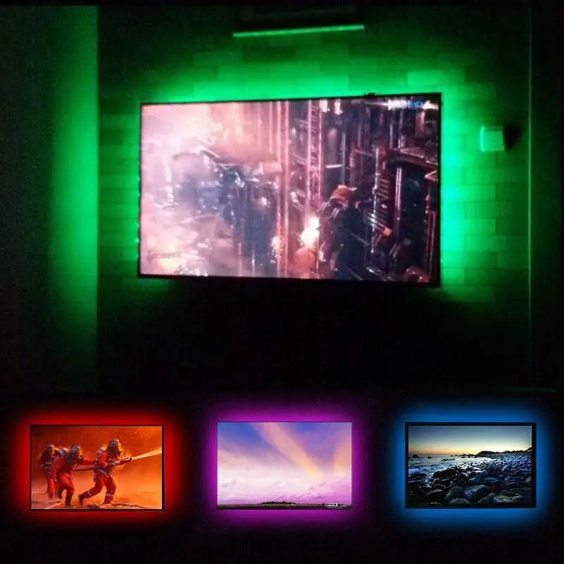 Светодиодная лента Alexa 5 в постоянного тока с питанием от USB декоративная RGB для подсветки телевизора SMD 3528