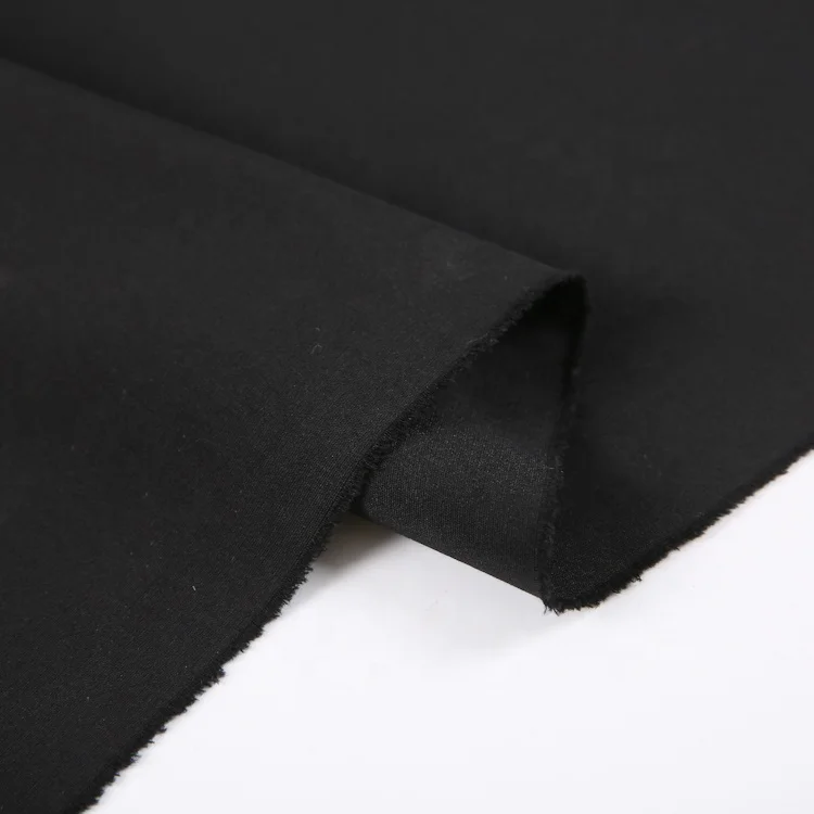 Low moq solid geotextile double layer nylon black plain algodon cotton fabric