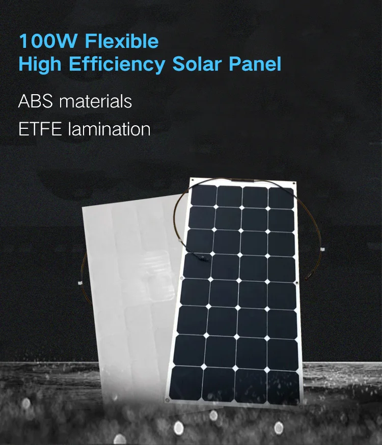 Black 108watt 18v Monocrystalline Sunpower Semi Flexible Solar Panel Without Frame Solar Panel Pv Modules Frameless