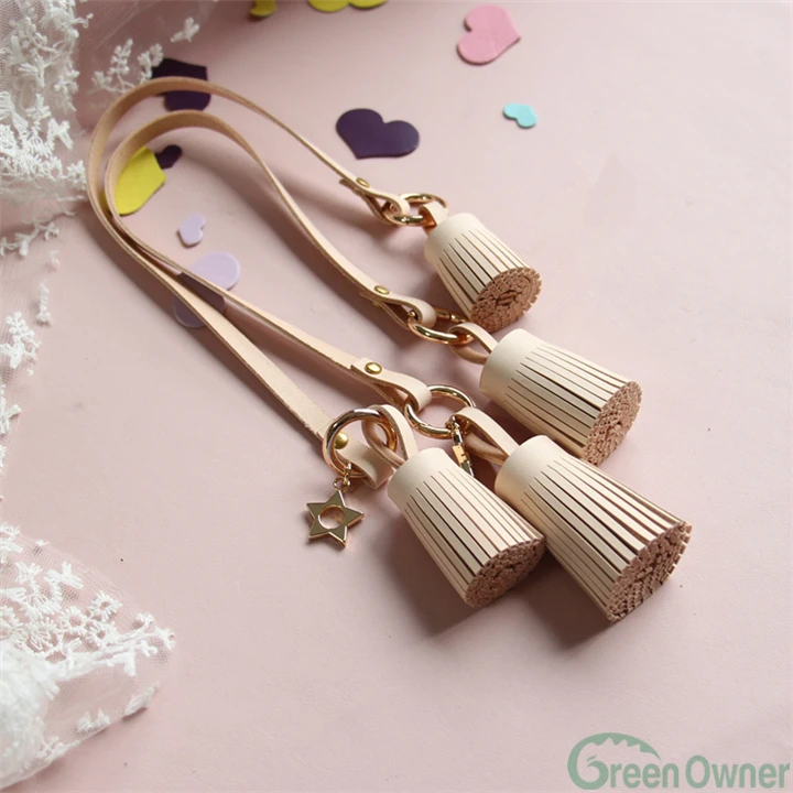 Wholesale pure genuine leather handmade tassel key ring, leather tassels for handbag, wholesale tassels