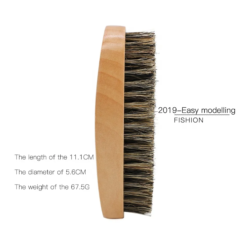 Factory wholesale oval shape custom logo bamboo bristles barber round beard brush