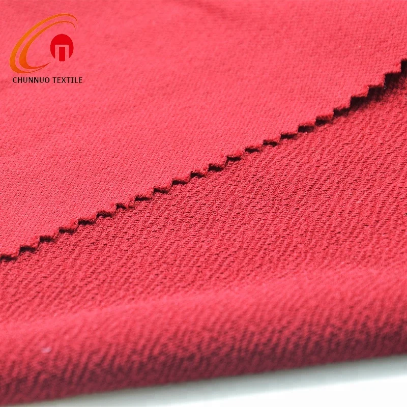 Textiles Solid Dyed 95%Polyester 5%spandex Interlock Moss crepe Knitted Jersey Fabric for Women Dress