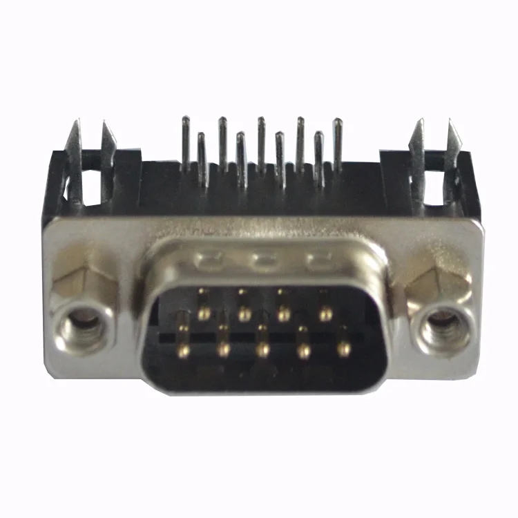90 Degree D-sub 9 Pin Two Rows male DR 9 Pin Connector