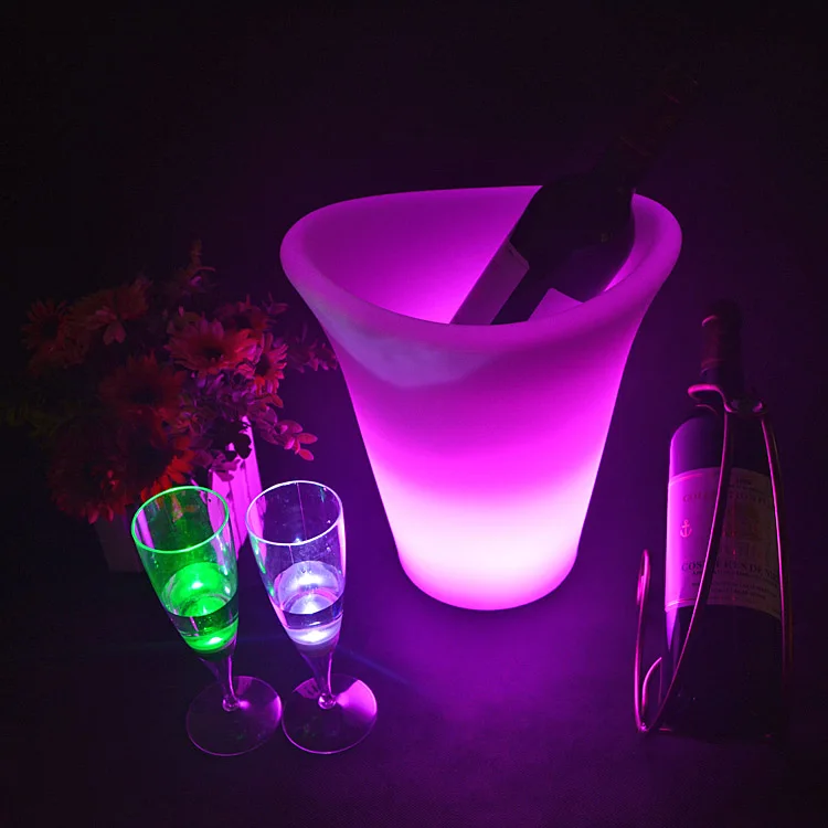 plastic led ice bucket color changing nightclubs LED light up ice bucket Champagne beer bucket light cube