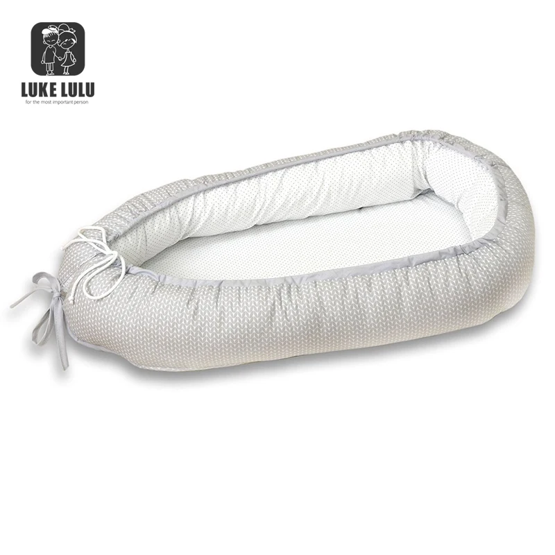 Новое портативное детское гнездо, двухстороннее мягкое серое гнездо для малышей