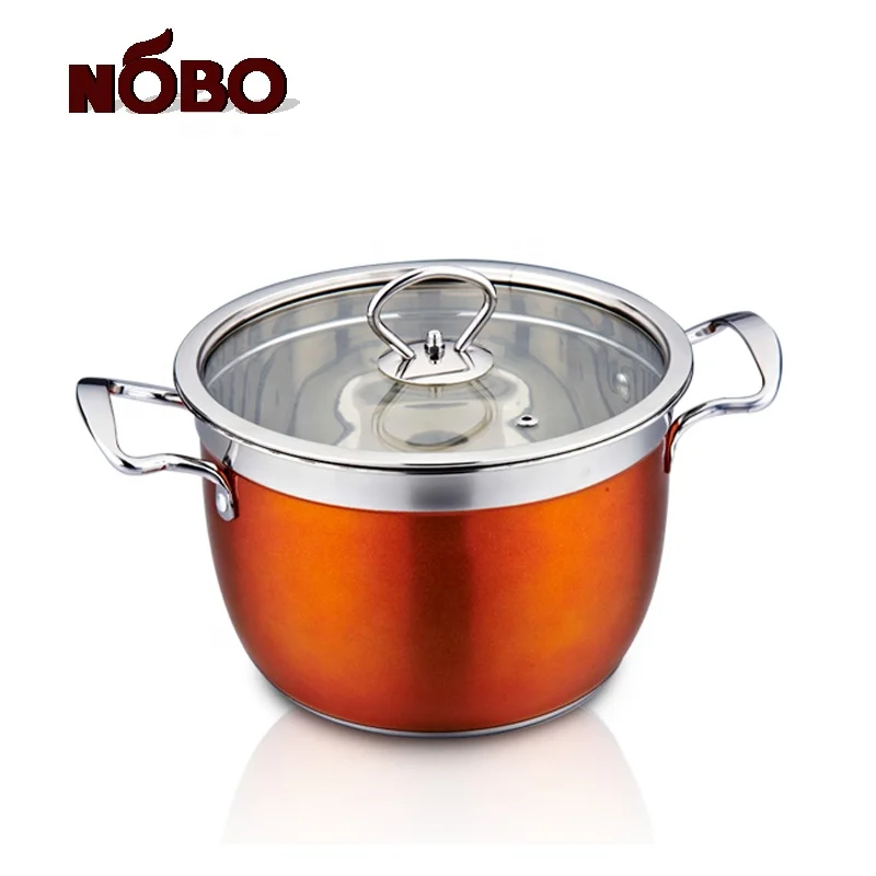 Set of 10 Double Bottom Soup Stock Pot Stainless Steel Royal Kitchen Cookware