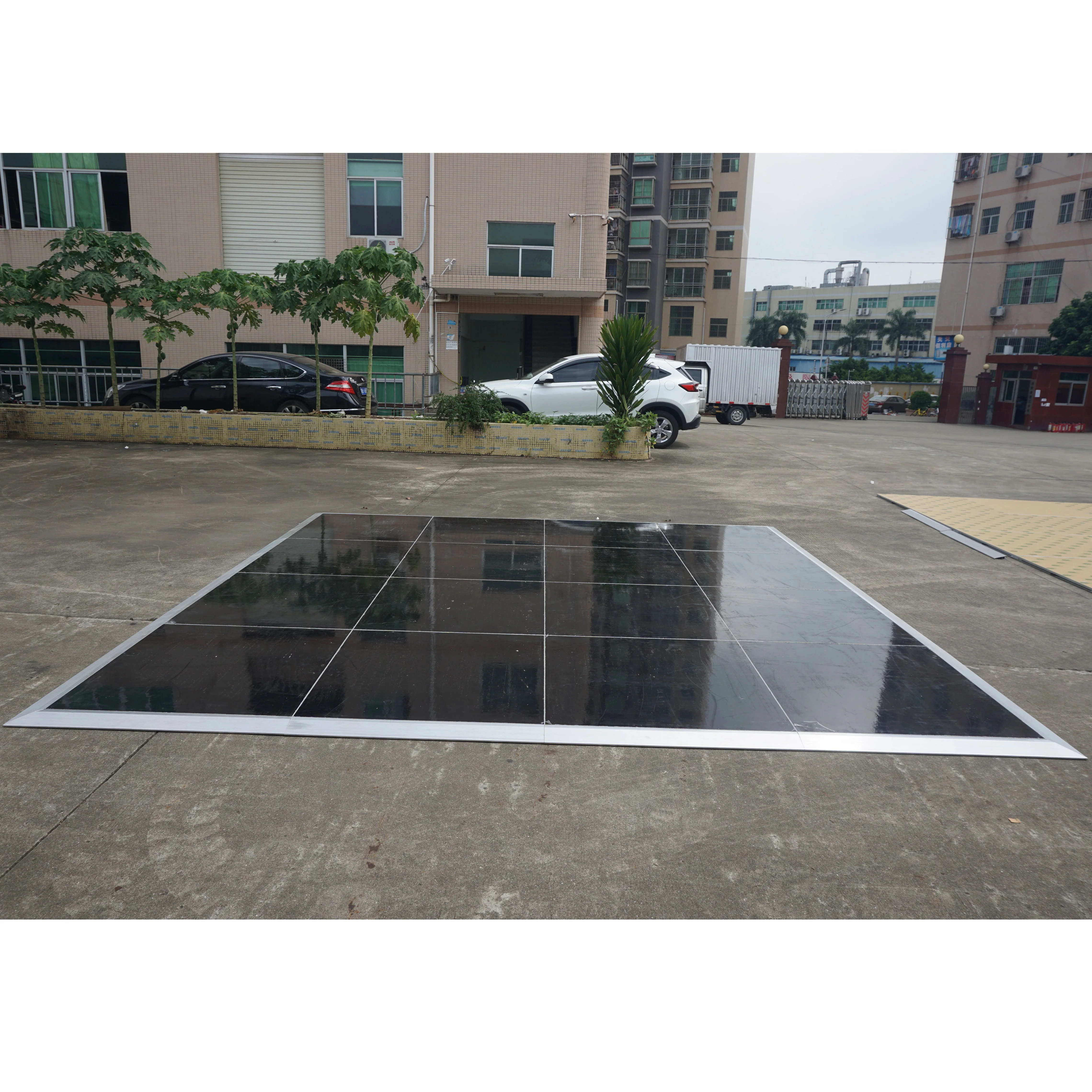 Портативный танцпол на открытом воздухе деревянная Черный танцпол