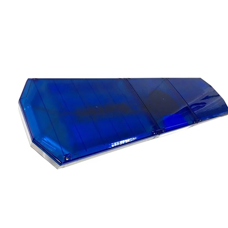 Dc 12v Toproof Mount Blue LED Strobe Light Bar with 100watts Build-in Speaker and Horn Siren Alarm for Ambulance