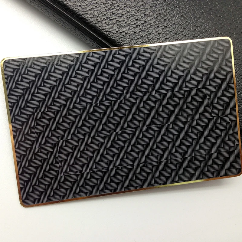Black color metal plate etched matt metal stainless steel business card with luxury custom texture