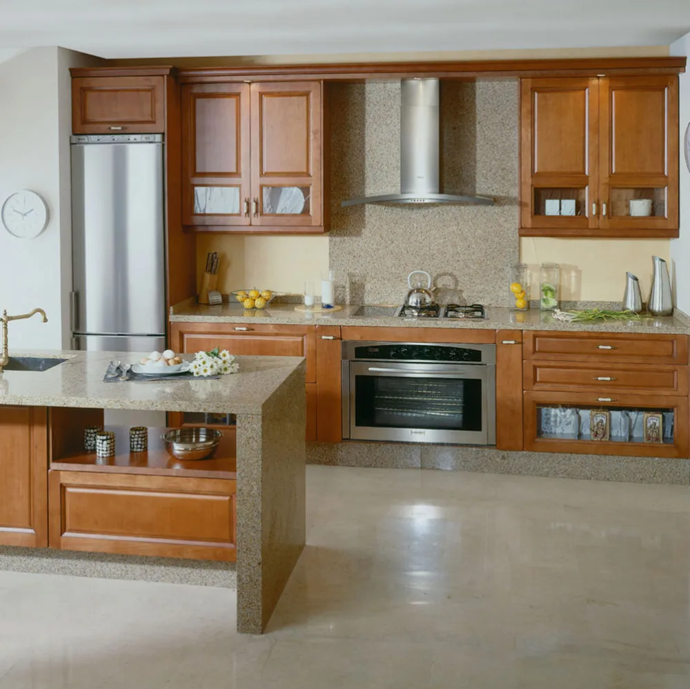 Customized cupboards soild wood kitchen cabinet