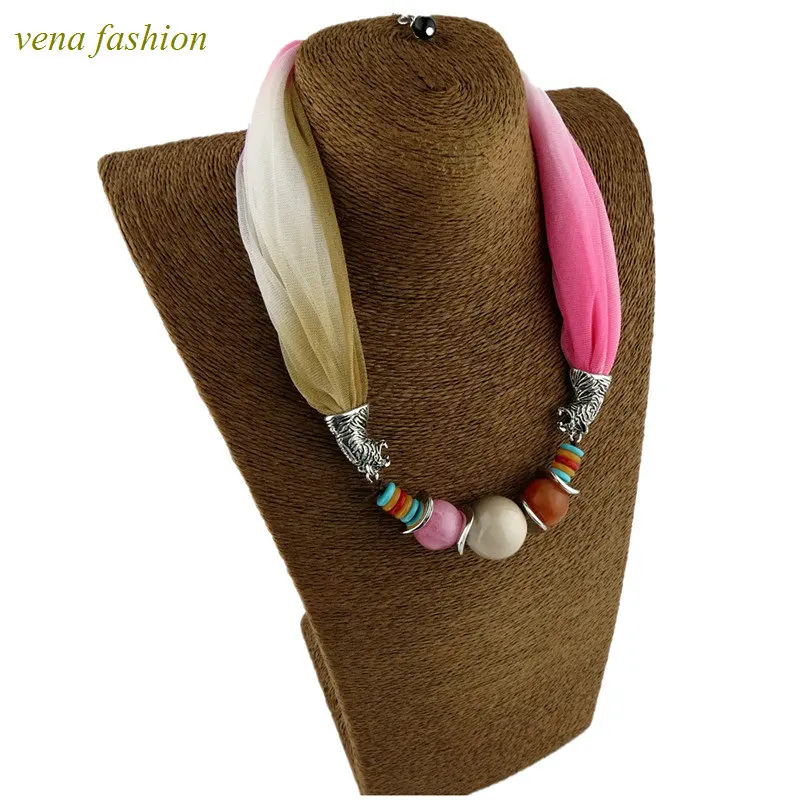 two tone new style together scarf and necklace