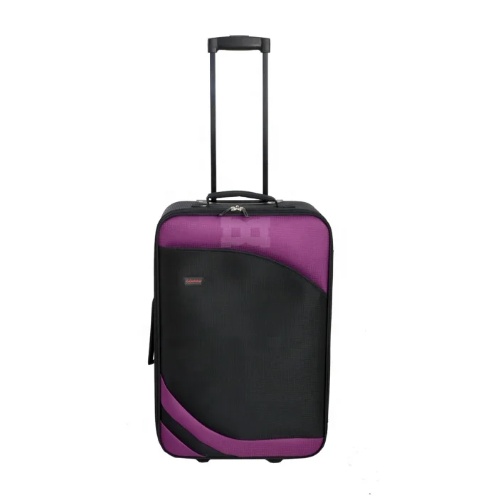 Custom cheap polyester 2 wheels suitcase easy trip