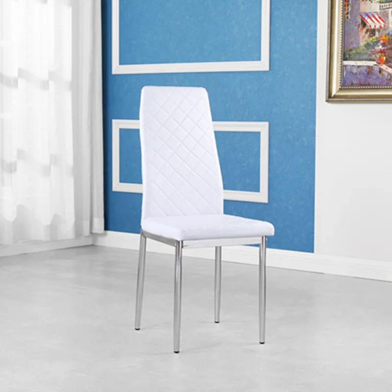 modern white high gloss wood dining table with leather chairs