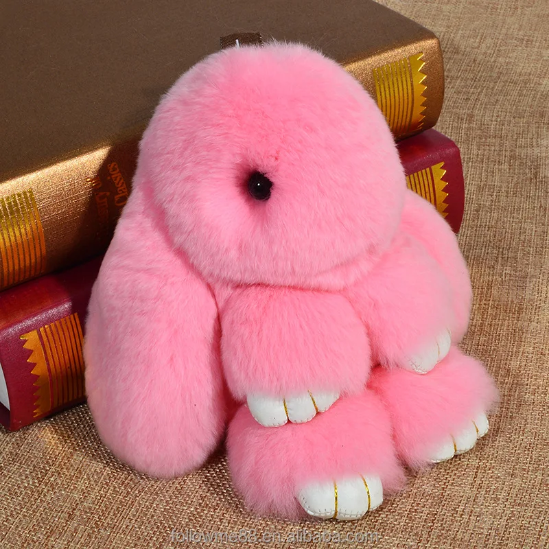 Фабричный брелок с кроликом 2021, популярный милый пушистый брелок с помпонами из натурального кроличьего меха Рекс