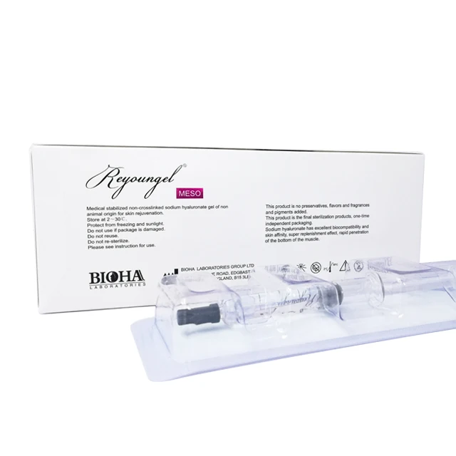 
reyoungel professional cosmetic hyaluronic acid of 2..5ml syringe for meso gun 