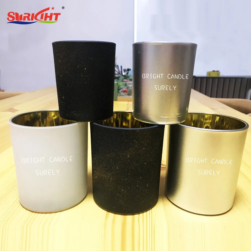 China High-end Custom Solid Opaque Matt Pink Color Painted  Glass Candle Jar ,candle vessel holder