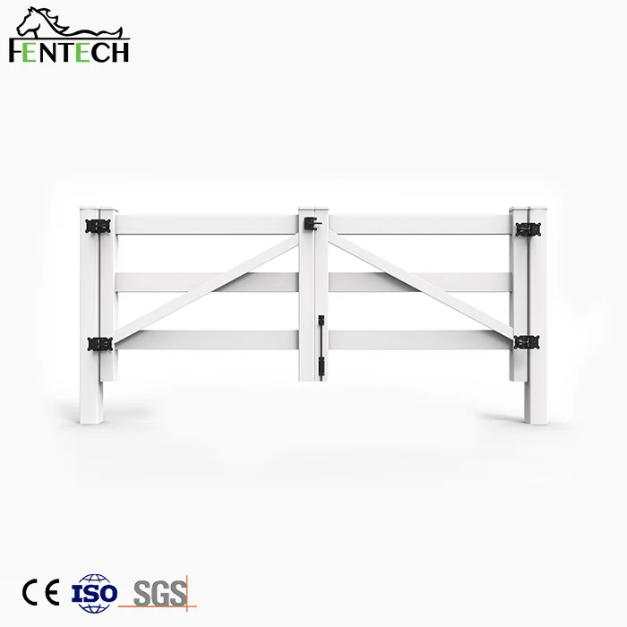 Fentech Manufacturing Top Quality 3Rails Vinyl/Plastic/PVC Safety Fence