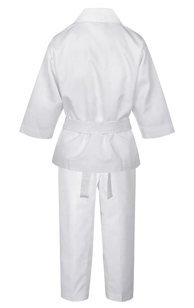 White Karate Uniform with Belt Light Weight Elastic Training Suit Judo Uniform
