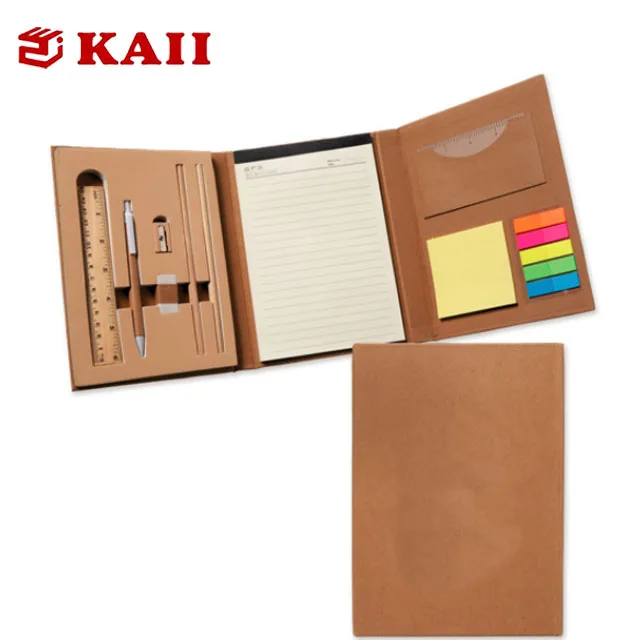 KAII Vintage Wooden Cover Notebook Journals Diary Sketchbook Study Spiral Writing Notebooks With Pen Set