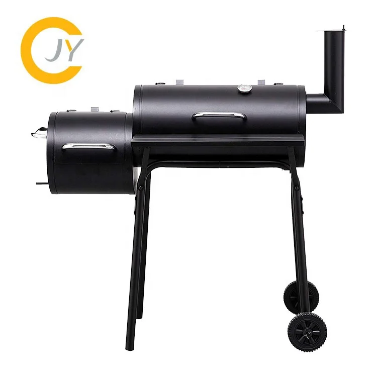 Barbecue Smoker Drum Charcoal Bbq Grill Offset Smoker with Trolley