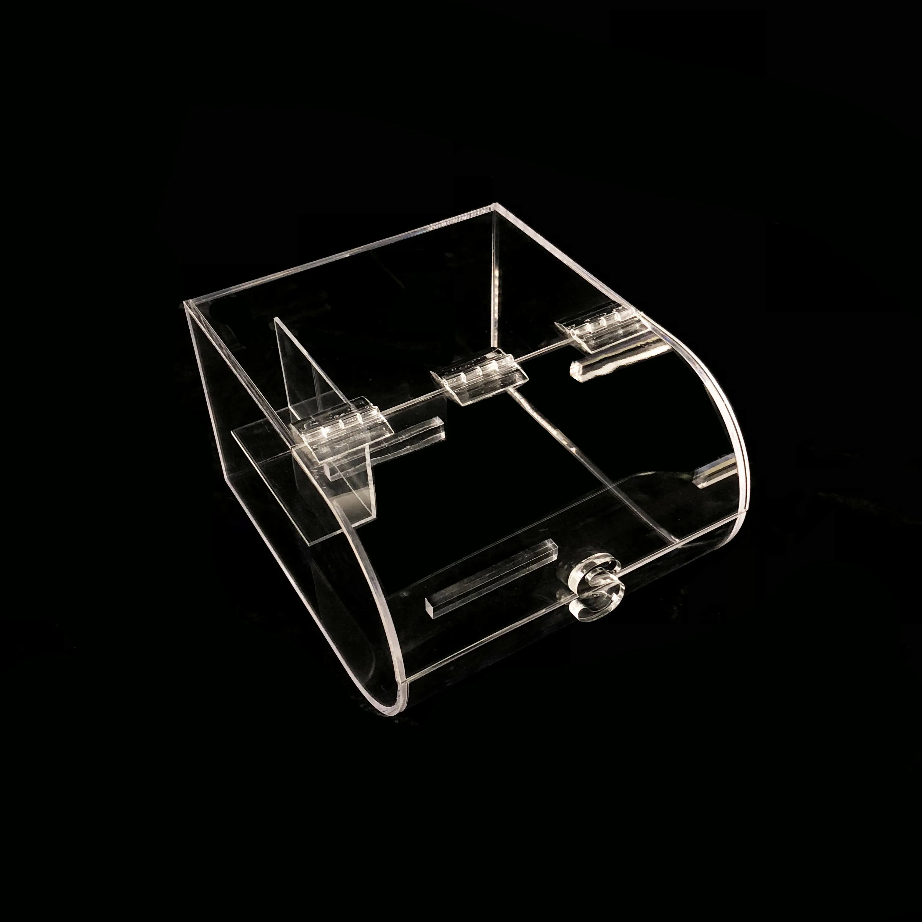 Round Clear PMMA Plastic Cereal Grains Candy Dispenser Display Bins Boxes Container Acrylic Candy Bin with Scoop
