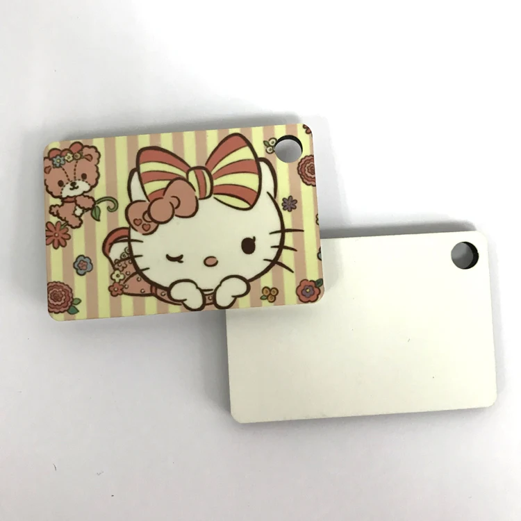 Wholesale sublimation mdf photo wood rectangle shape keychain