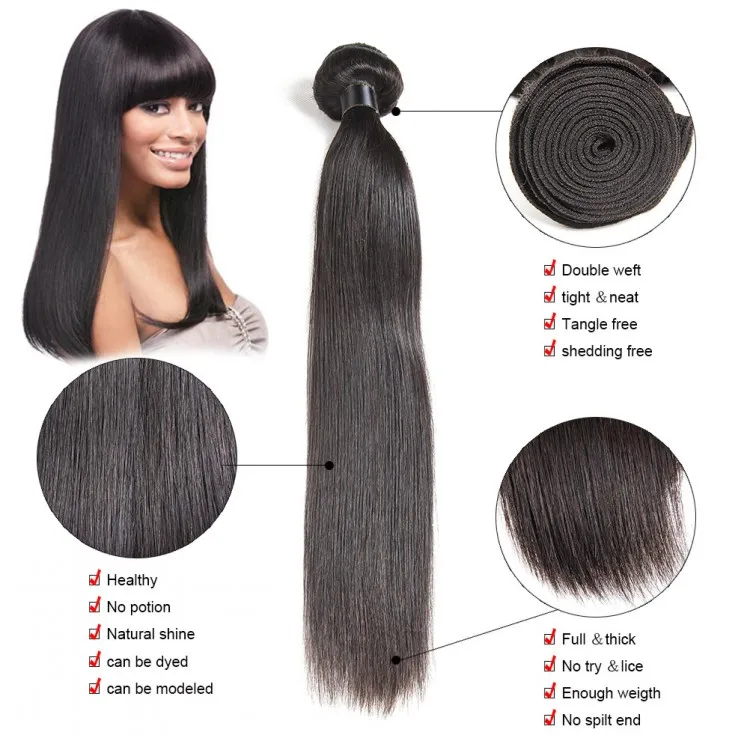 wholesale 8A brazilian mink human hair 3 bundles with 12 inch 4*4  lace closure straight body wave hair price for sale