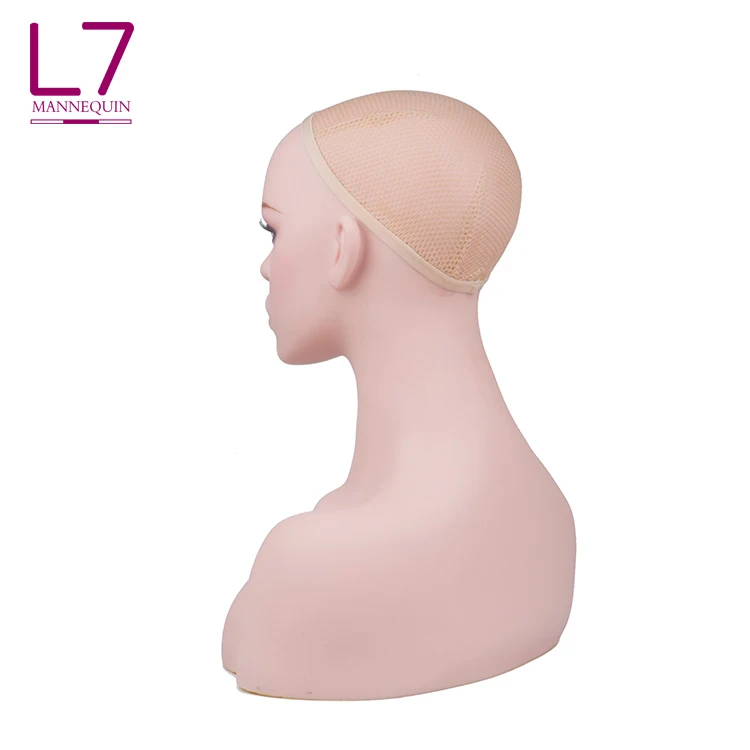 
African A0merican Mannequin Head With Shoulders Makeup Mannequin Head For Wigs 