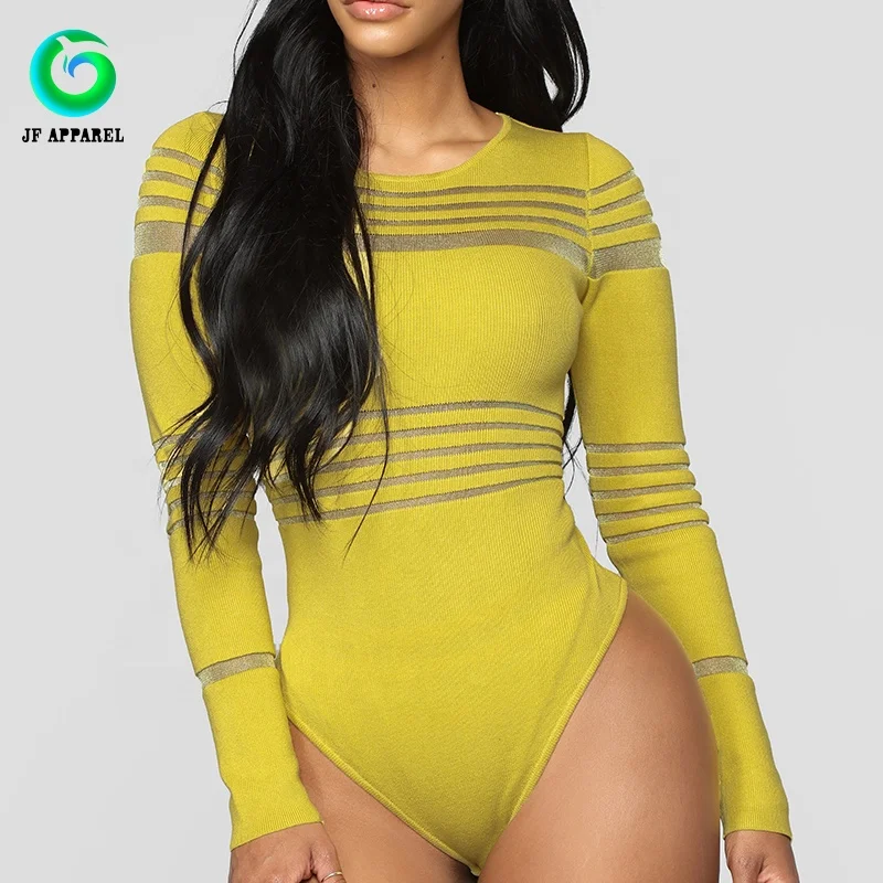Custom Most Popular Sexy Adult Women Mesh Detail Bodysuit