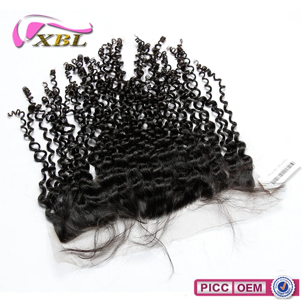 xblhair golden suppliers virgin indian human hair, afro kinky curl human hair, lace frontal piece for matching