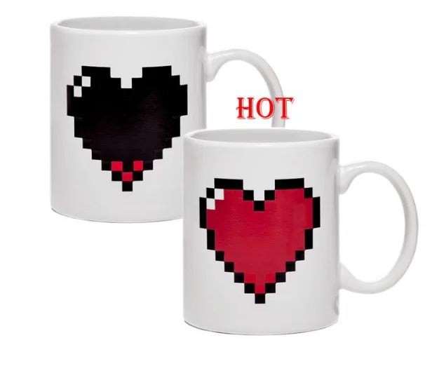 11oz Magic Coffee Heat Sensitive Mug Color Changing Heat Cup ,ceramic coffee mugs