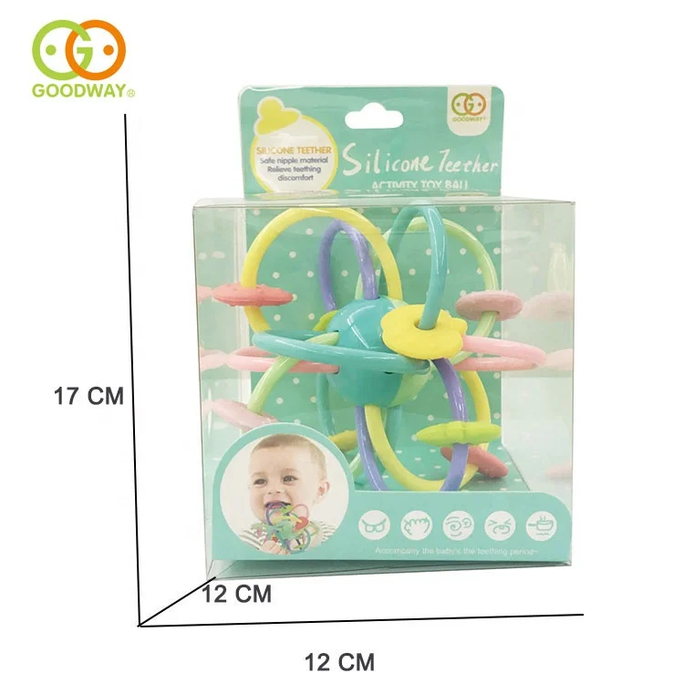 kids safety sensory teether rattle ball silicone baby teething toys