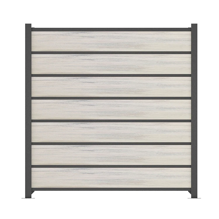 Wood Plastic Composite Slat Fence Panel Garden WPC Aluminum DIY Fence