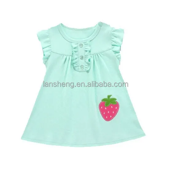 new style summer cotton top baby girls blank ruffle sleeve big size blouse/tops
