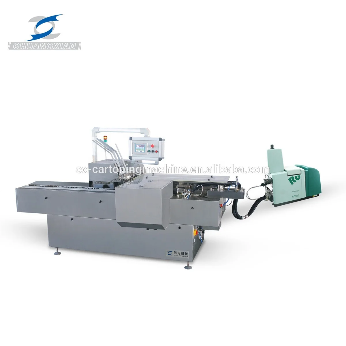 
Automatic Prawn Crackers Carton Boxing Machine with Vibrator Settling Device Replacement Manual Effort 