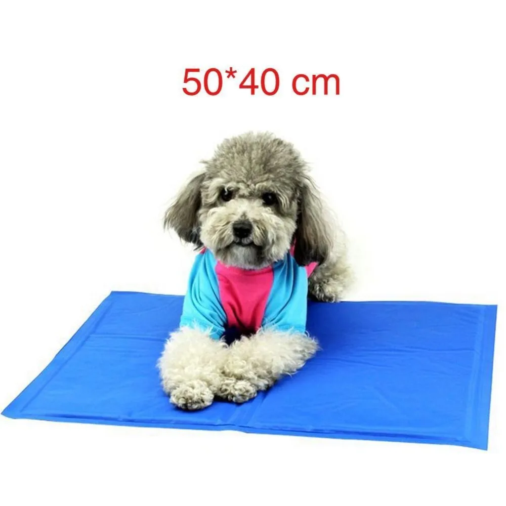 
Safe Pet Cool Gel Mat Dog Cat Bed Non-Toxic Cool Cooling Gel Mat Summer Pad Blue <img data-src=