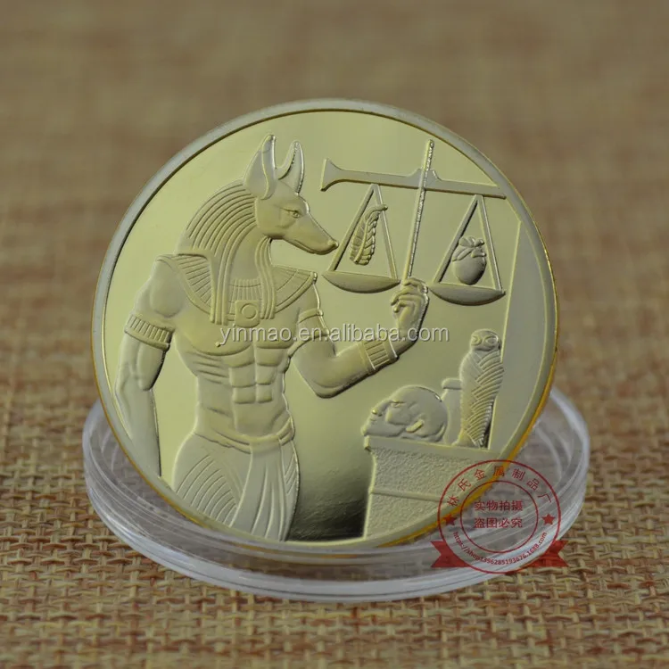 Egypt Anubis metal coins The Scale of trial Coin